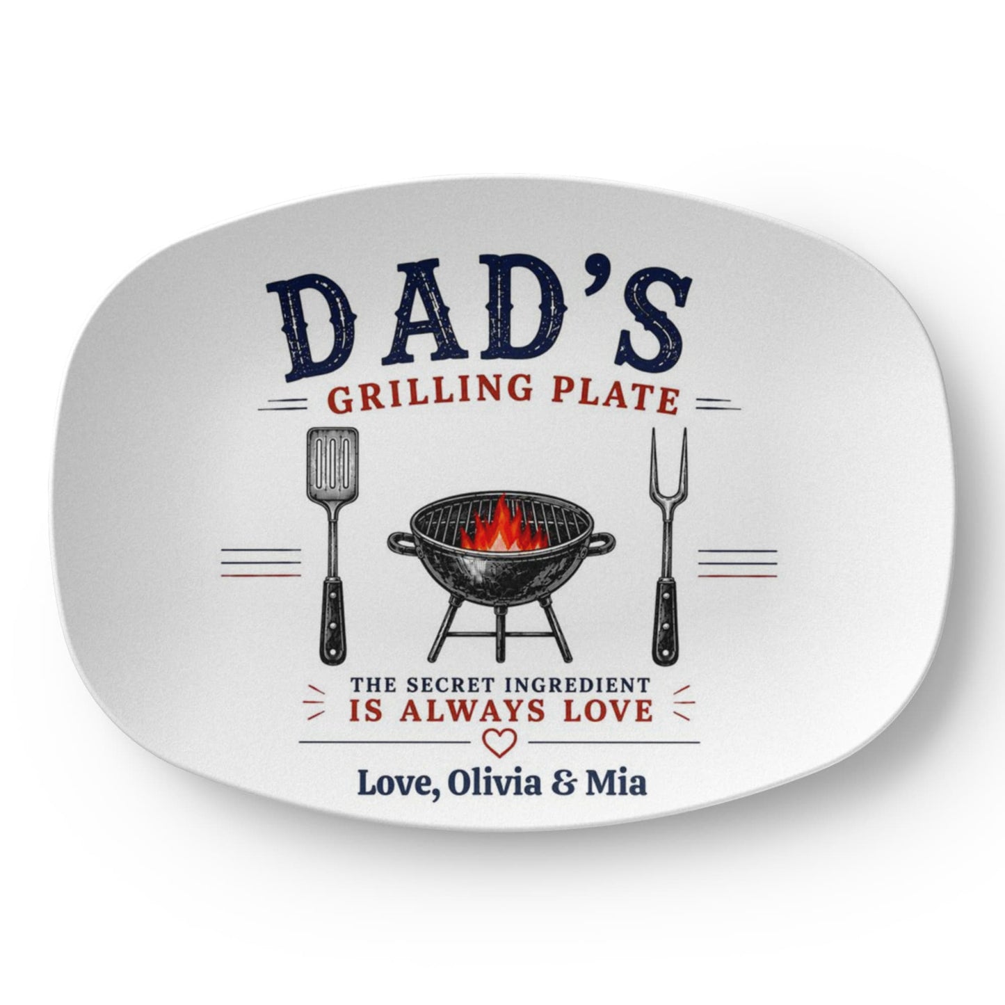 Personalized Dad Grilling Plate, Custom BBQ Gift, Father's Day Grill Platte from Kids, Gift for Grill Master