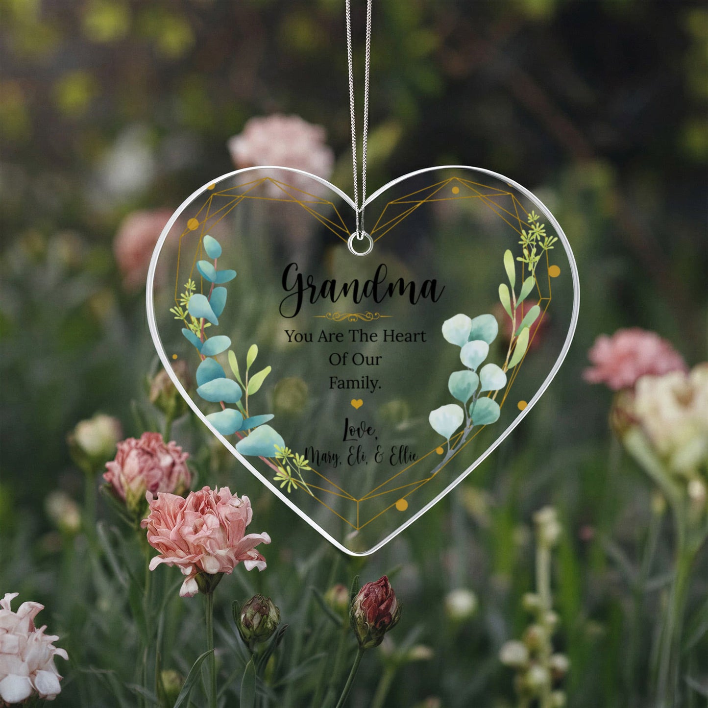 Grandma Ceramic Heart Ornament