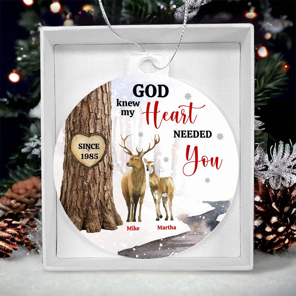 Personalized Deer Couple Ornament, Anniversary Gift for Hunting Couples