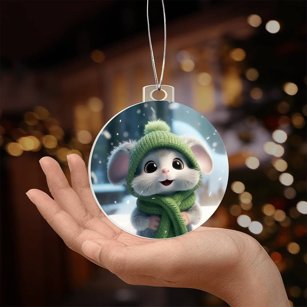Mouse Acrylic Christmas Ornament-[Heartfelt Family Gift]
