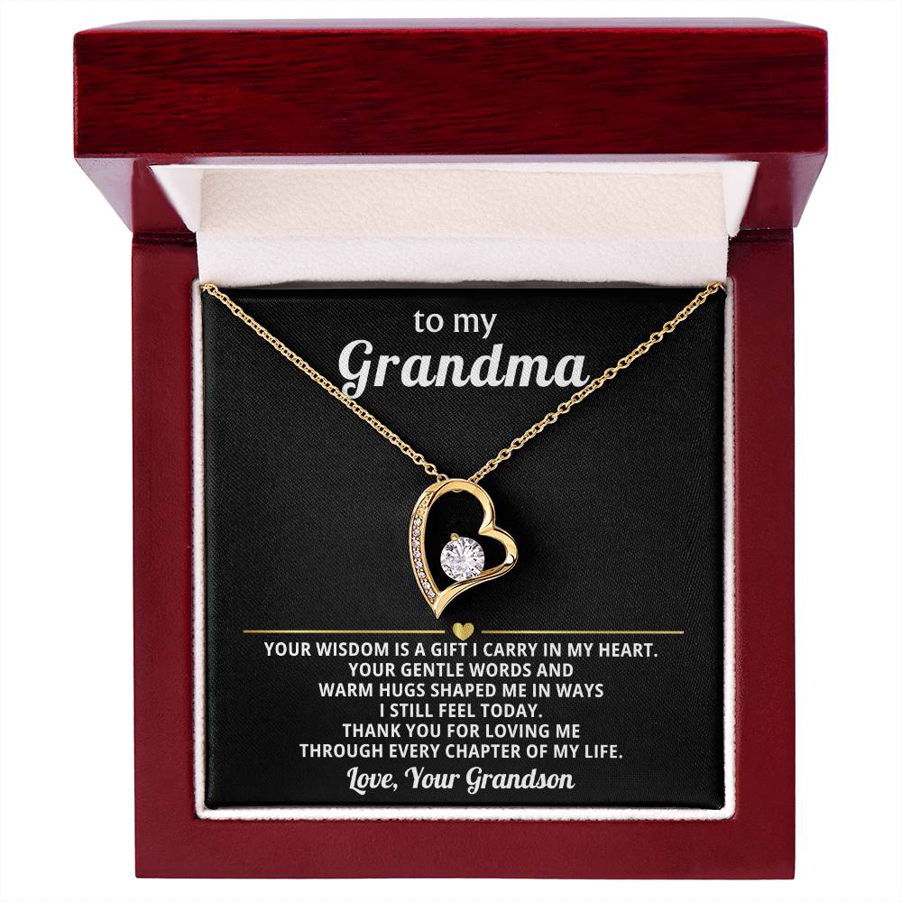 To My Grandma Necklace Gift from Granddaughter or Grandson