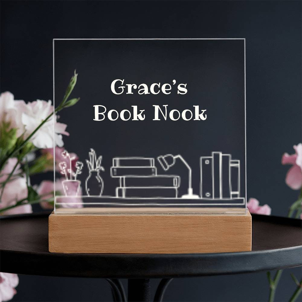 Book Nook Personalized Plaque for Reader-[Heartfelt Family Gift]
