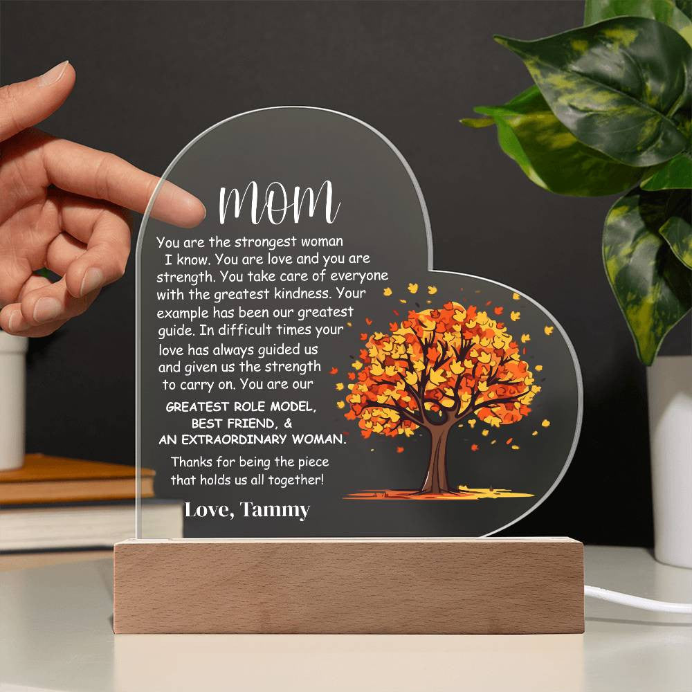 Mom Heart Acrylic Plaque Gift