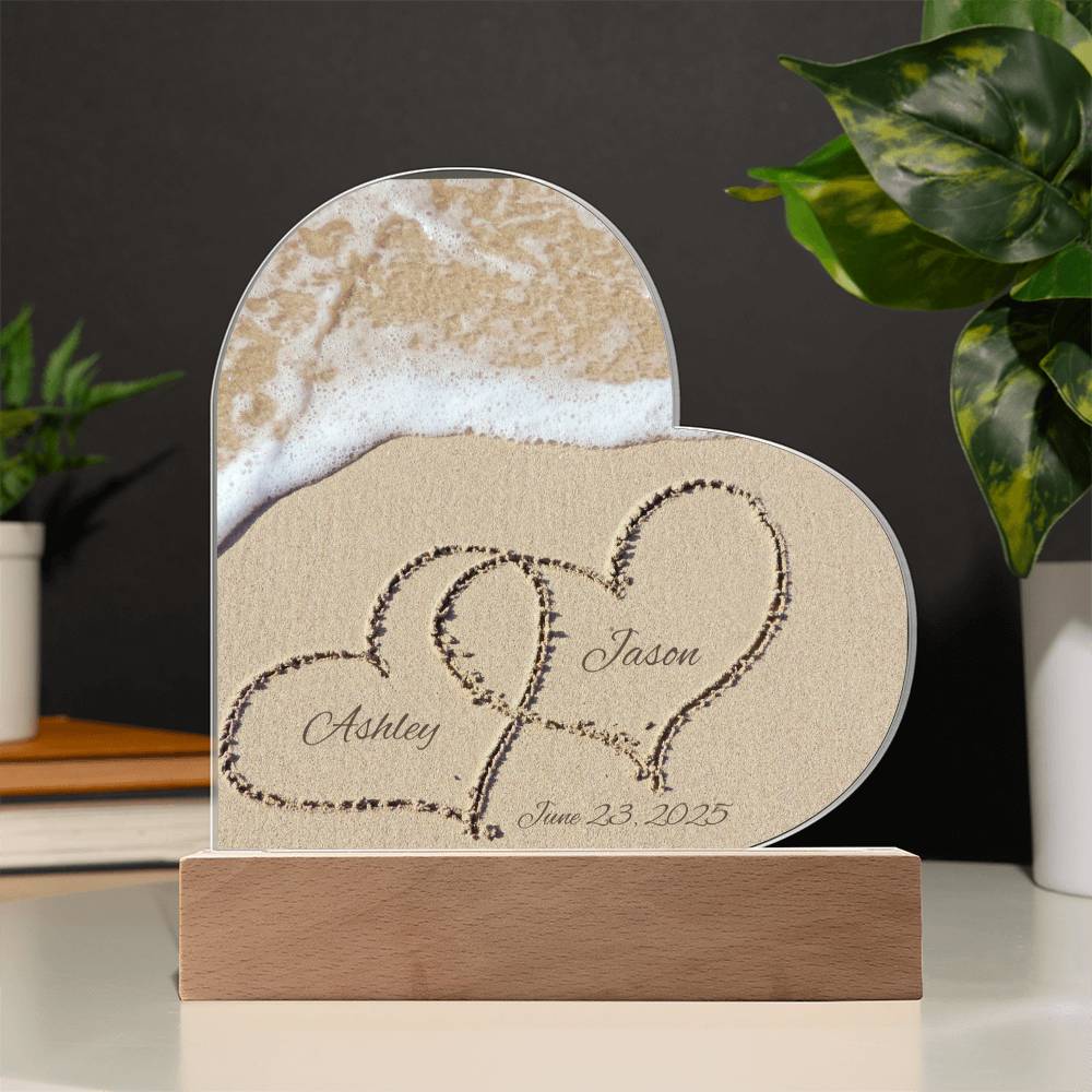 Names in the Sand Light Acrylic Sign