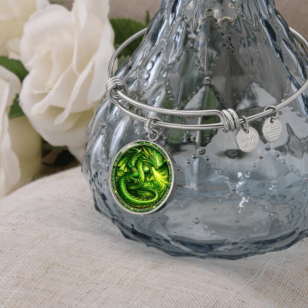 Green Dragon Personalized Engraved Necklace Bracelet or Keychain