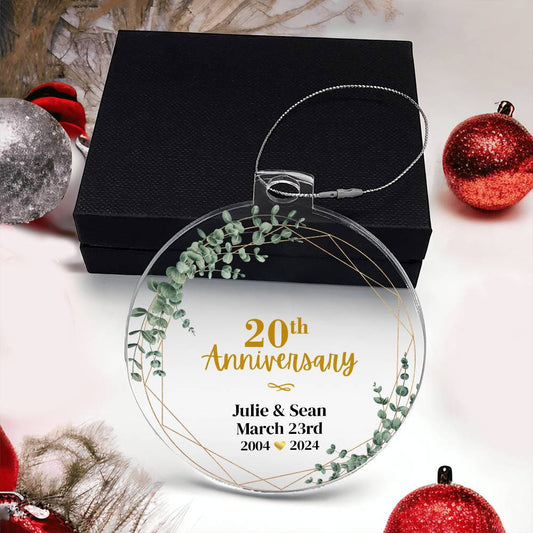 20th Wedding Anniversary Ornament
