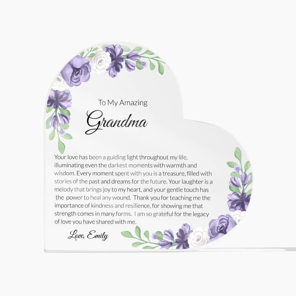 Grandma Acrylic Heart Plaque