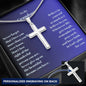 Engraved Cross Necklace for Grandson-[Heartfelt Family Gift]