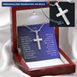 Engraved Cross Necklace for Grandson-[Heartfelt Family Gift]