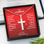 Engraved Cross Necklace for Stepmom - Merry Christmas-[Heartfelt Family Gift]