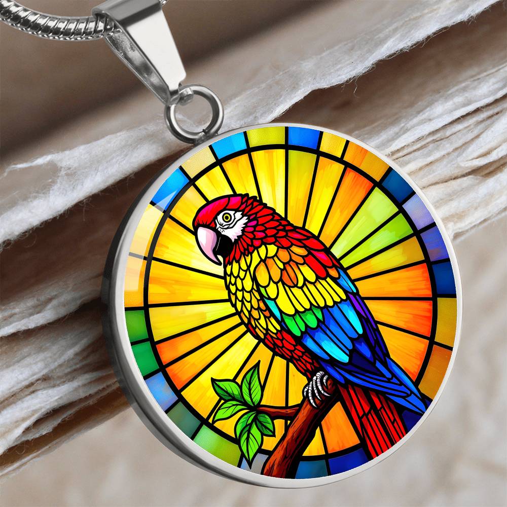 Parrott Pendant Necklace Engraved
