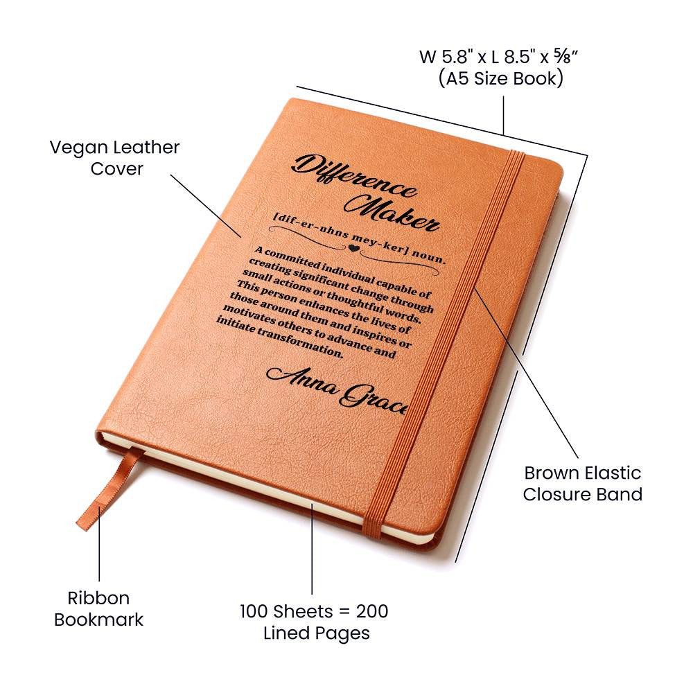 Difference Maker Personalized Journal-[Heartfelt Family Gift]