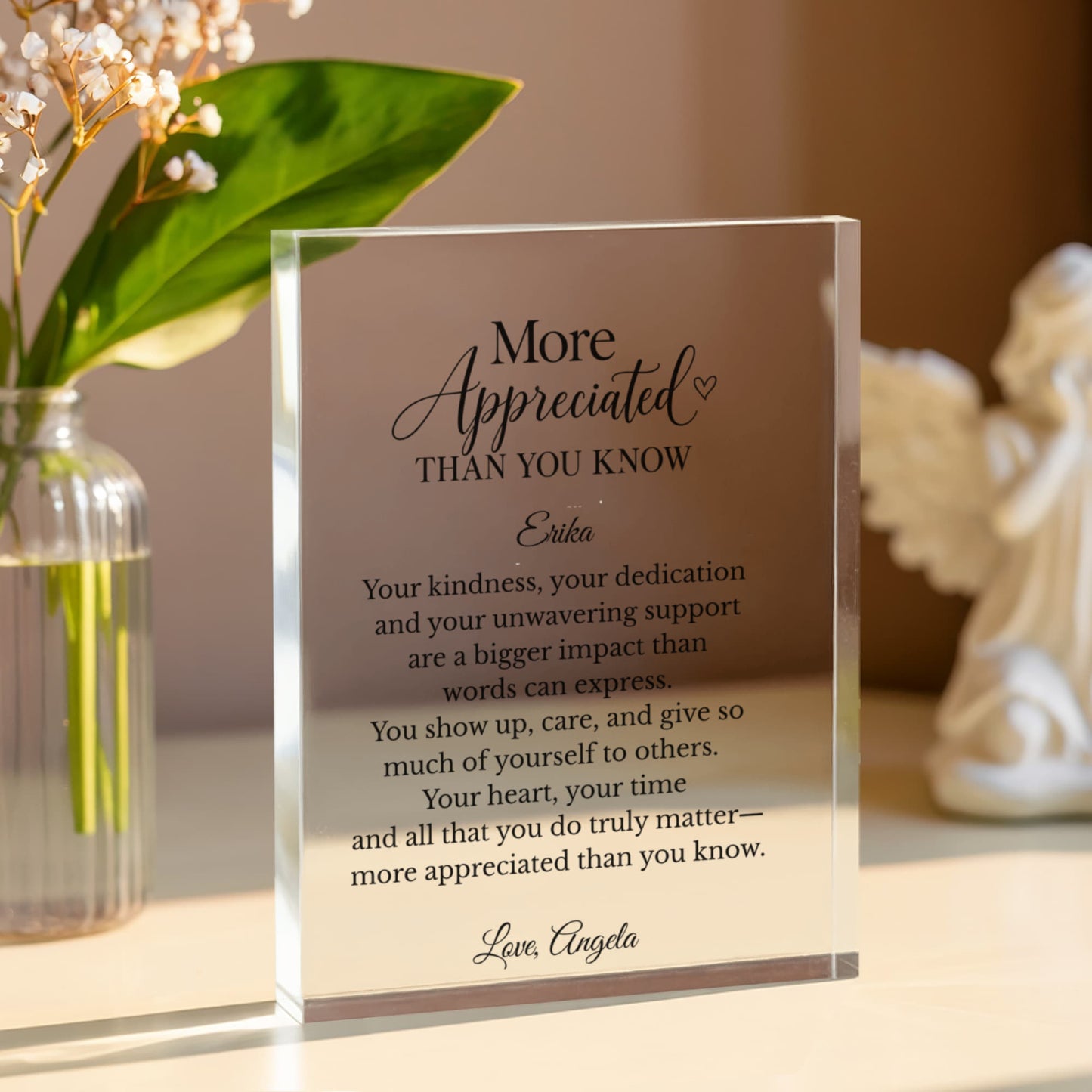 Personalized More Appreciated Than You Know Plaque