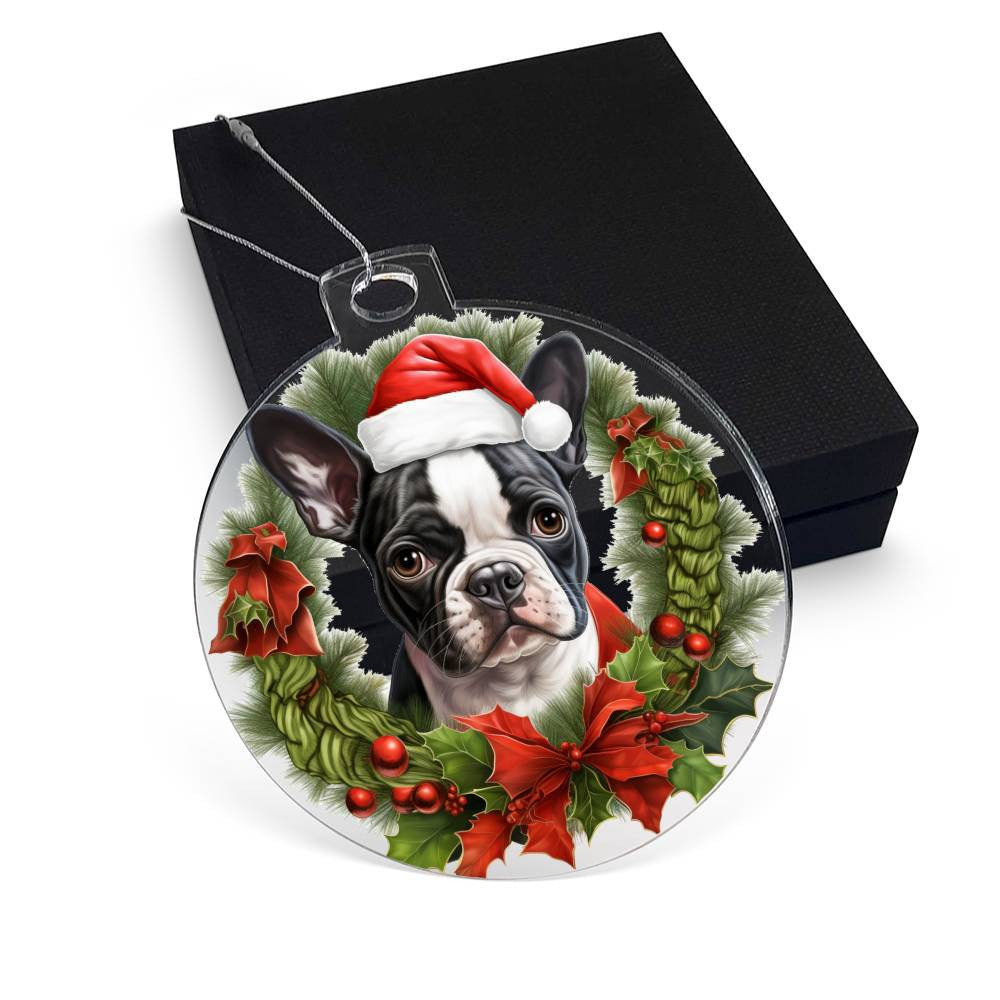 Bull Terrier Dog Acrylic Christmas Ornament-[Heartfelt Family Gift]