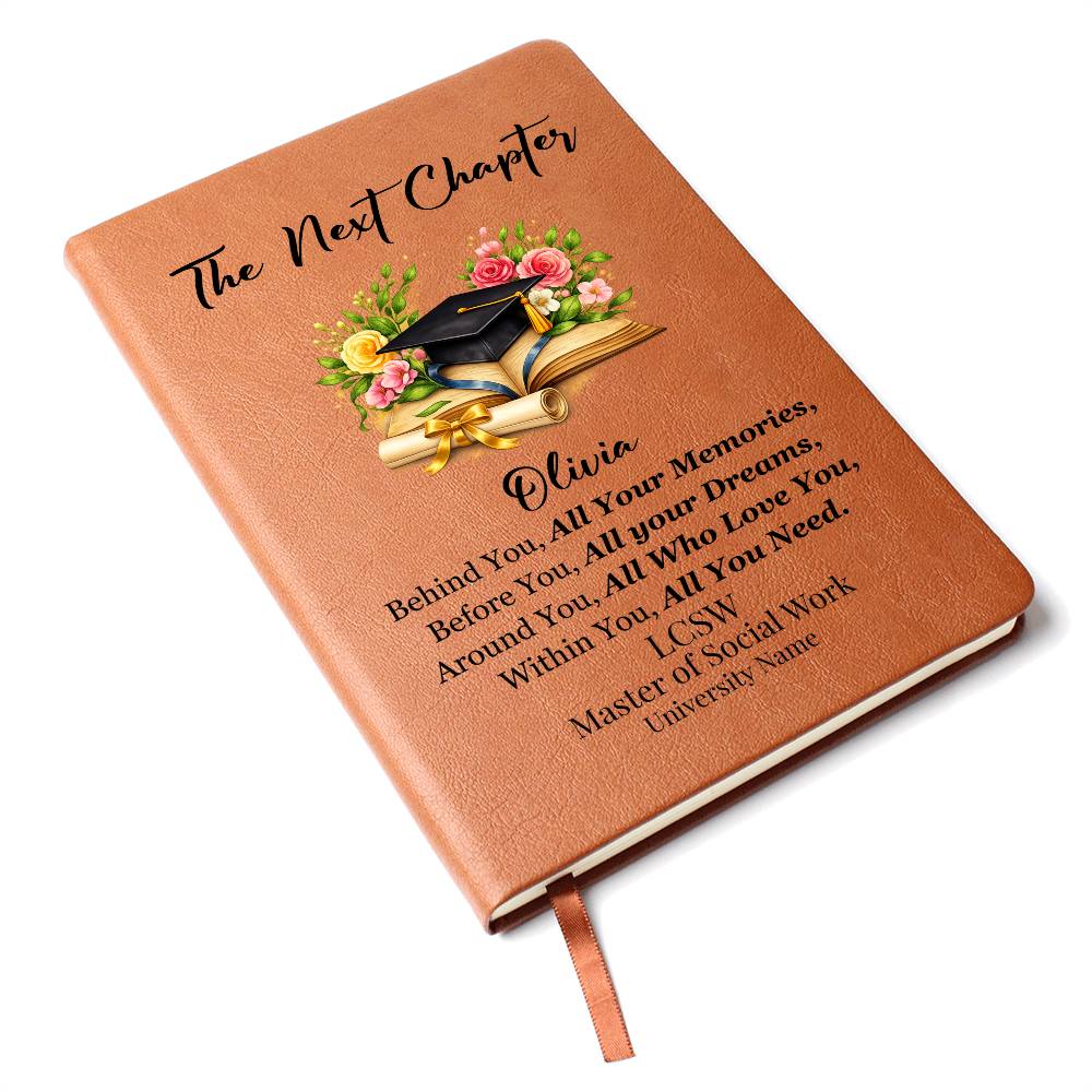 Personalized College Graduation Journal Gift for Masters In Social Work MSW LCSW