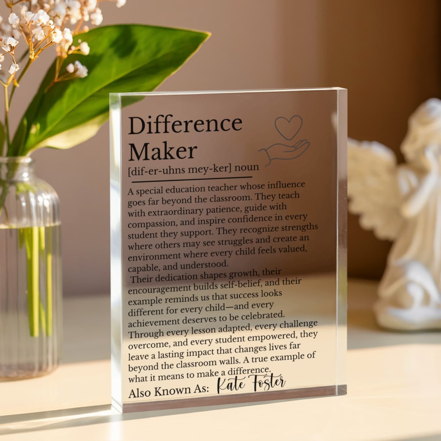 Special Education Teacher Difference Maker Plaque