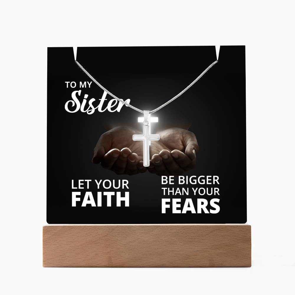 Sister Faith Religious Plaque & Cross Gift Set-[Heartfelt Family Gift]