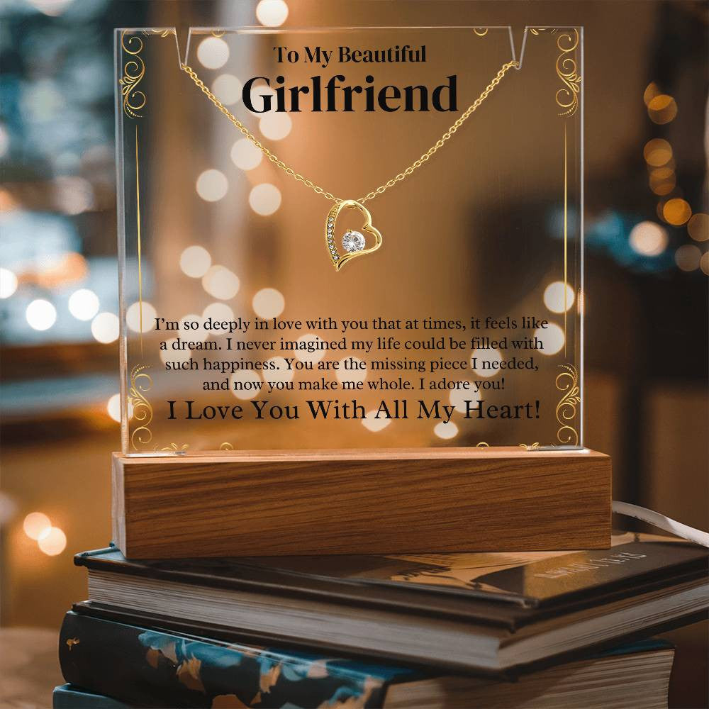 Girlfriend Lighted Jewelry Holder with Necklace Gift Set-[Heartfelt Family Gift]