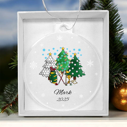 Golf Christmas Trees Acrylic Ornament Plaque
