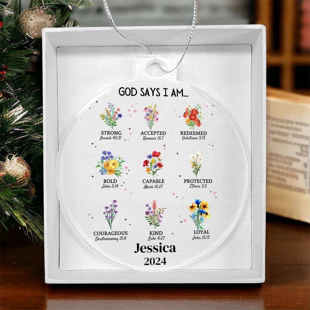 God Says I Am Wildflower Ornament-[Heartfelt Family Gift]