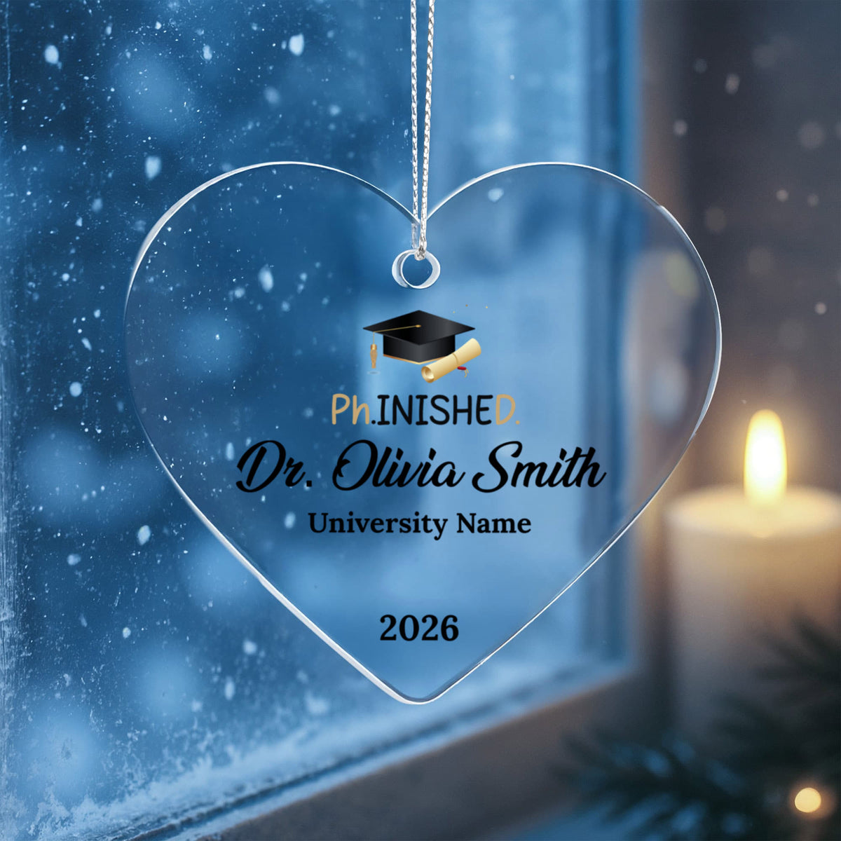 Phd Doctorate Degree Ceramic Heart Ornament
