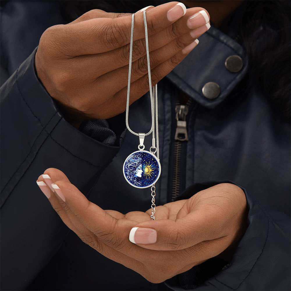 Celestial Sun and Moon Pendant Necklace-[Heartfelt Family Gift]