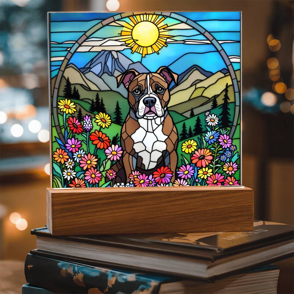 Pitbulll Dog Lighted Plaque