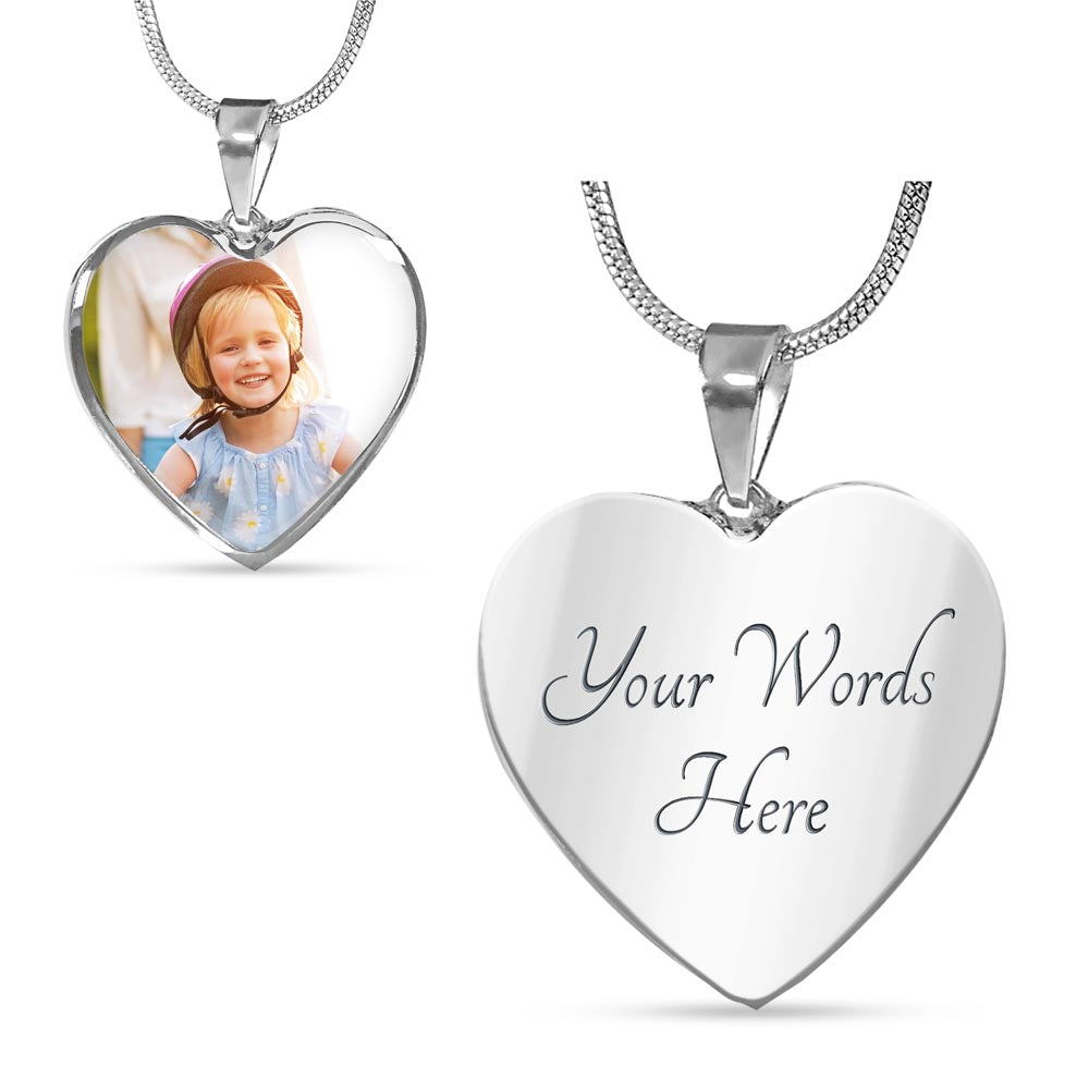 Red Rose Necklace with Engraving