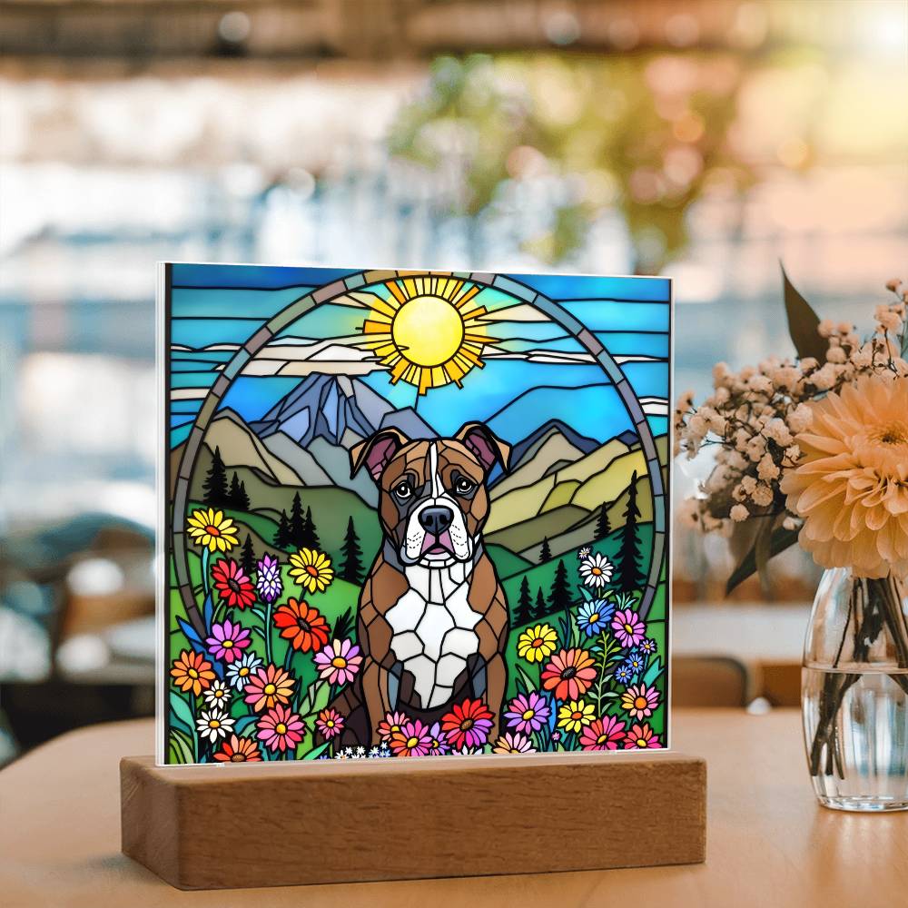 Pitbulll Dog Lighted Plaque
