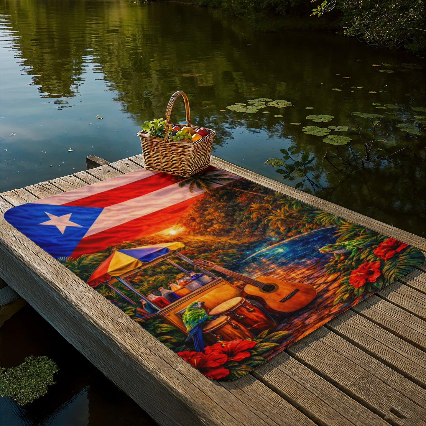 Puerto Rico Flag Blanket, Island Vibe Throw, Tropical Decor Gift, Vibrant Puerto Rican Keepsake, Gorgeous Vacation Memory