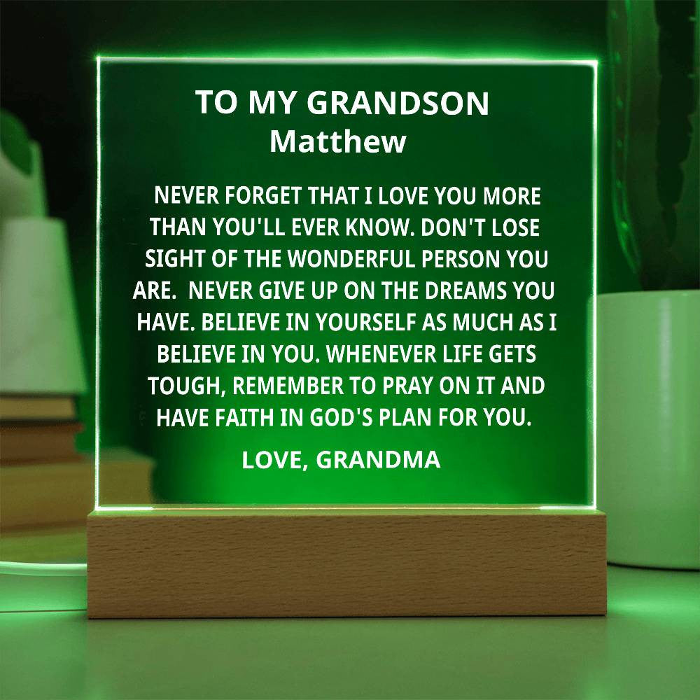 Personalized Christian Grandson Gift