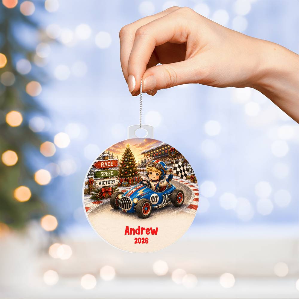 Race Car Christmas Ornament