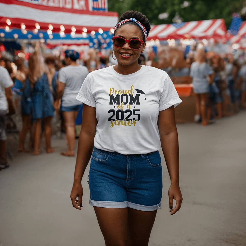 Proud Mom of a 2025 Graduate  T-Shirt-[Heartfelt Family Gift]