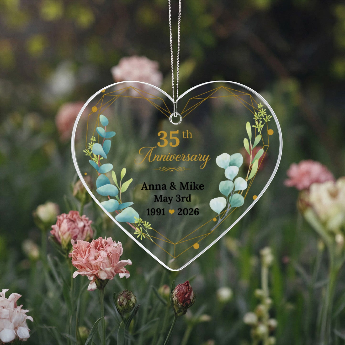 30th Wedding Anniversary Acrylic Heart Ornament