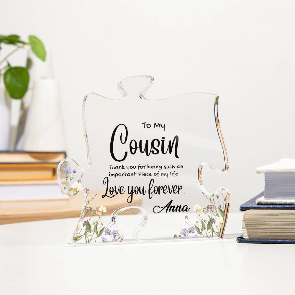 Cousin Acrylic Puzzle Plaque-[Heartfelt Family Gift]