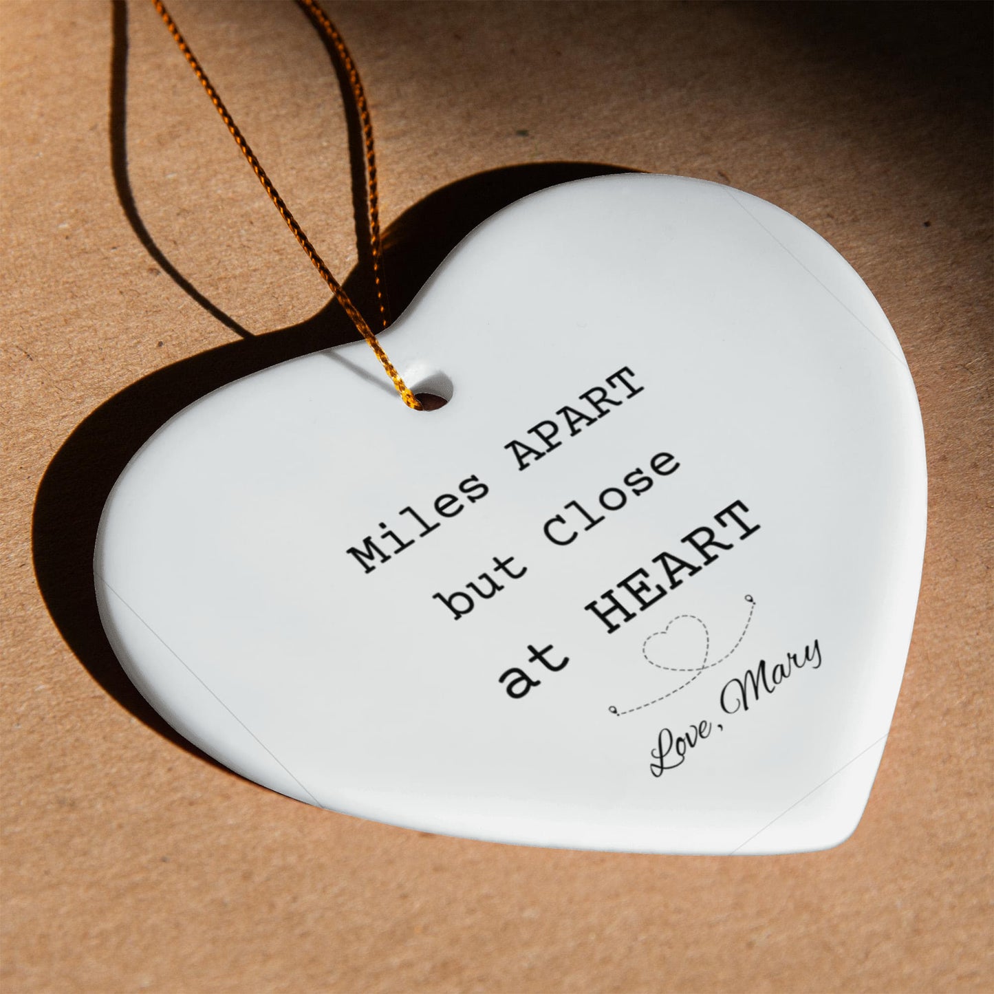 Friendship Disctance Ceramic Heart Ornament