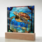 LED Stained Glass Sea Turtle Nightlight - Ocean Art for Beach House or Girls Room - Turtle Lover Gift-[Heartfelt Family Gift]