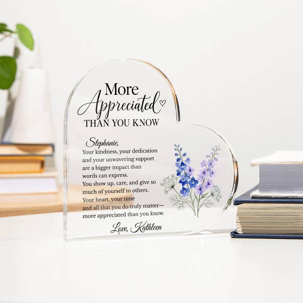 Personalized More Appreciated Than You Know Plaque