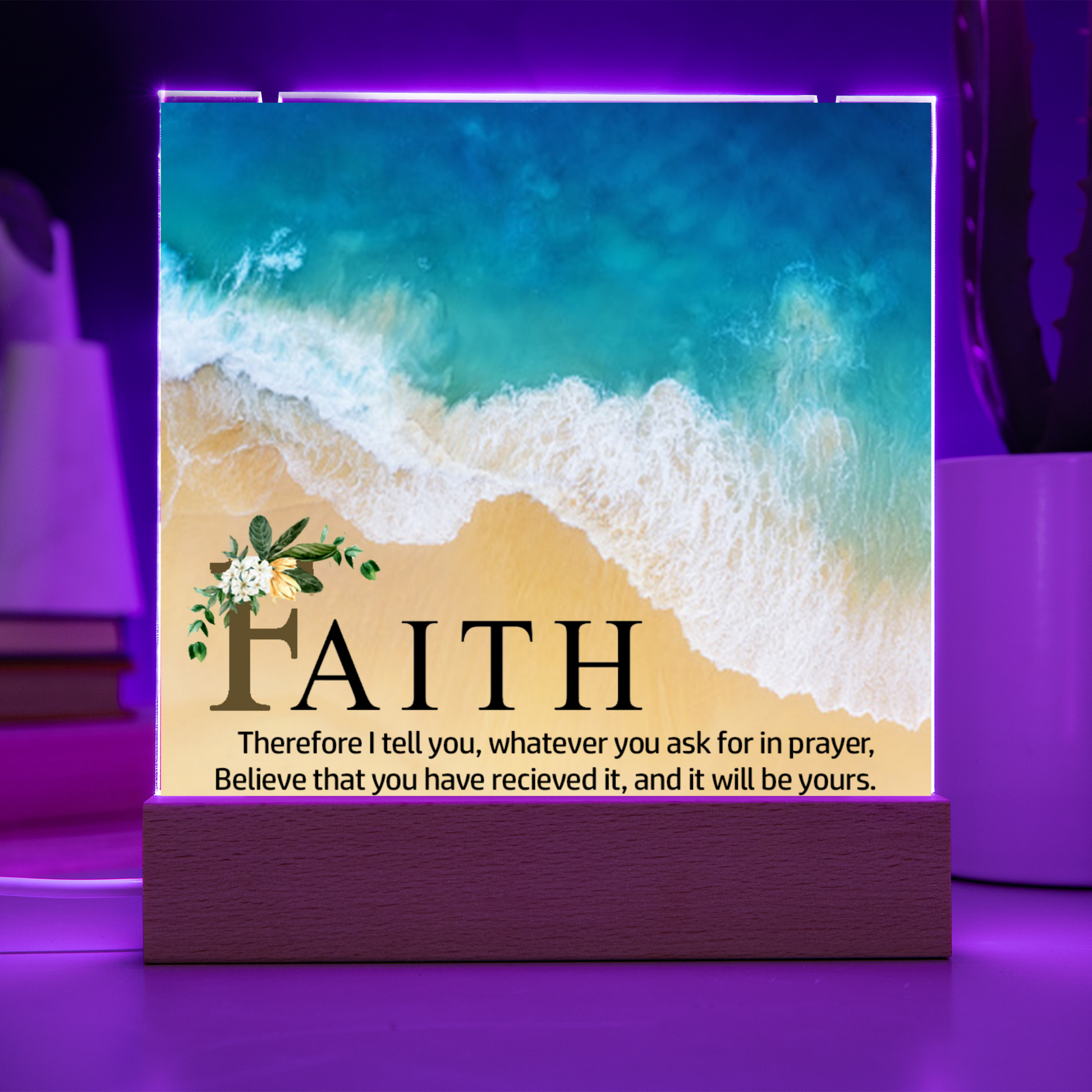 Faith Religious Plaque & Cross Gift Set-[Heartfelt Family Gift]