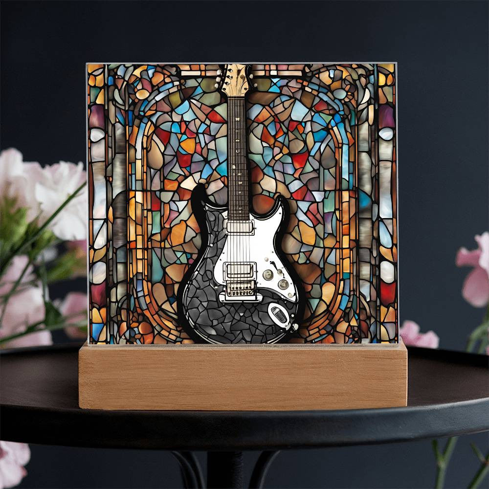 Acrylic Guitar Stained Glass Acrylic Plaque, Guitar Nightlight, Guitar Lover Gift, Guitar Player Gift, Guitar Picture Plaque, Music Lover-[Heartfelt Family Gift]