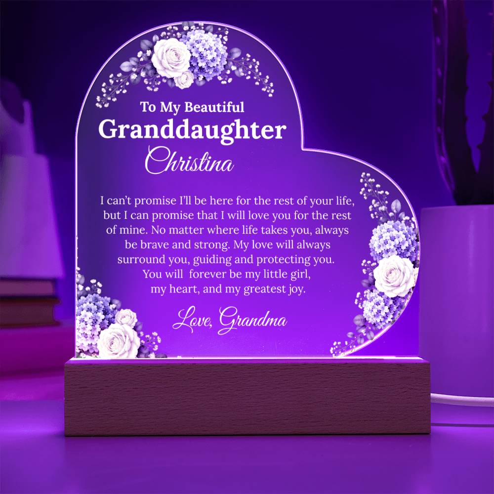 Granddaughter Lighted Acrylic Heart Plaque Gift