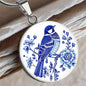 Blue Bird China Pattern Pendant Necklace-[Heartfelt Family Gift]