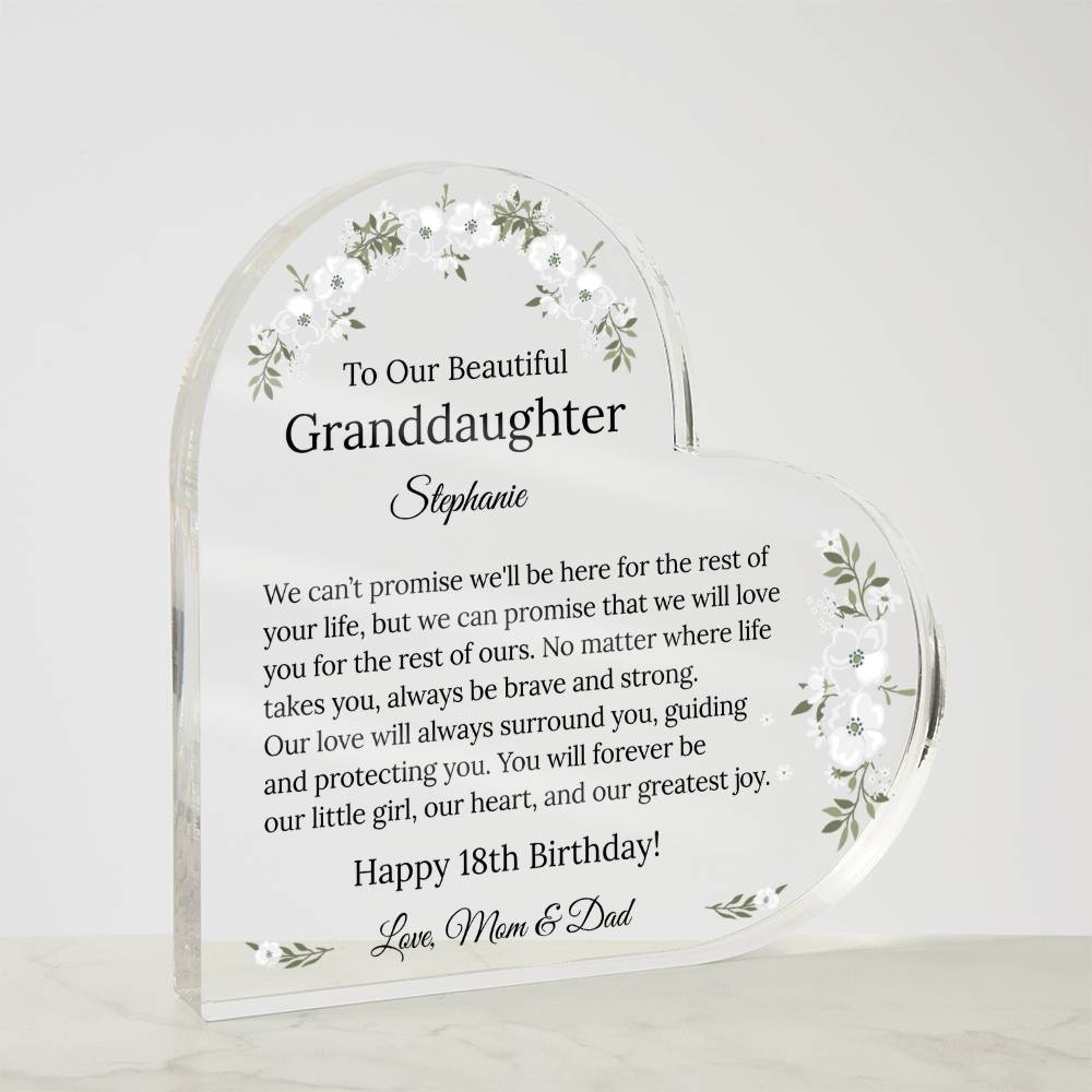 Granddaughter Acrylic Heart Gift