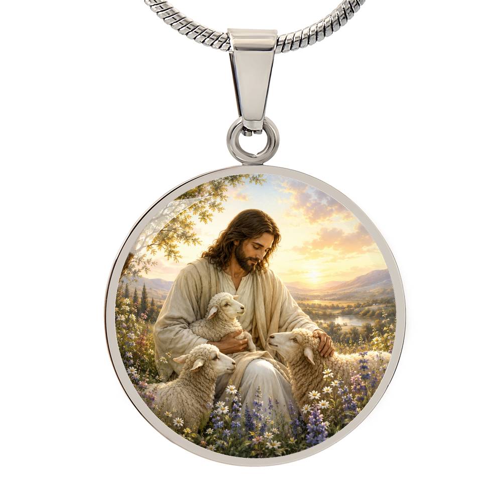 Personalized Jesus and Lamb Necklace