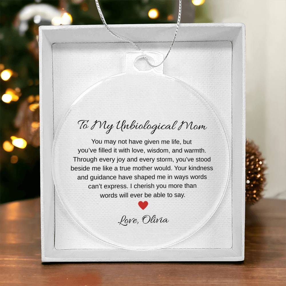 Unbiological Mom Acrylic Ornament Plaque