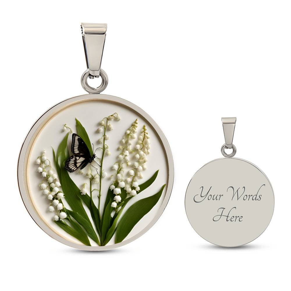 May Birth Flower Necklace Lily of the Valley-[Heartfelt Family Gift]