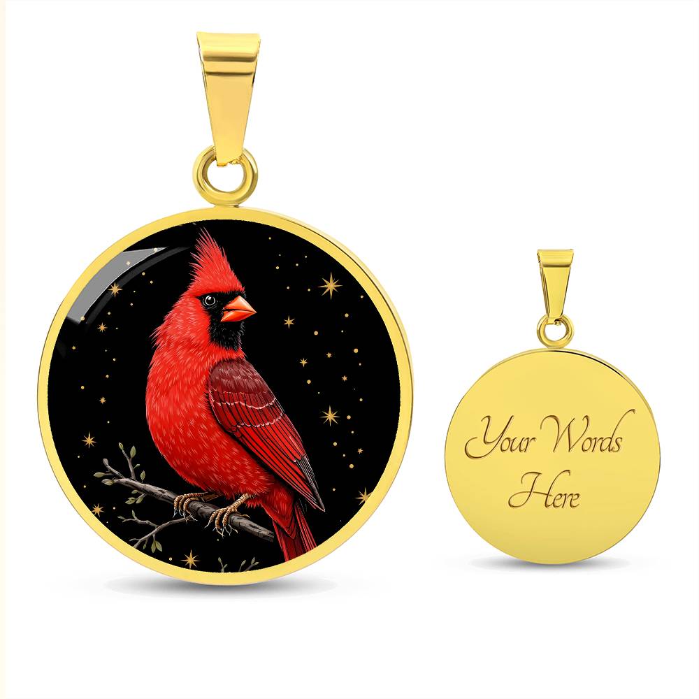 Cardinal Engraved Pendant Necklace