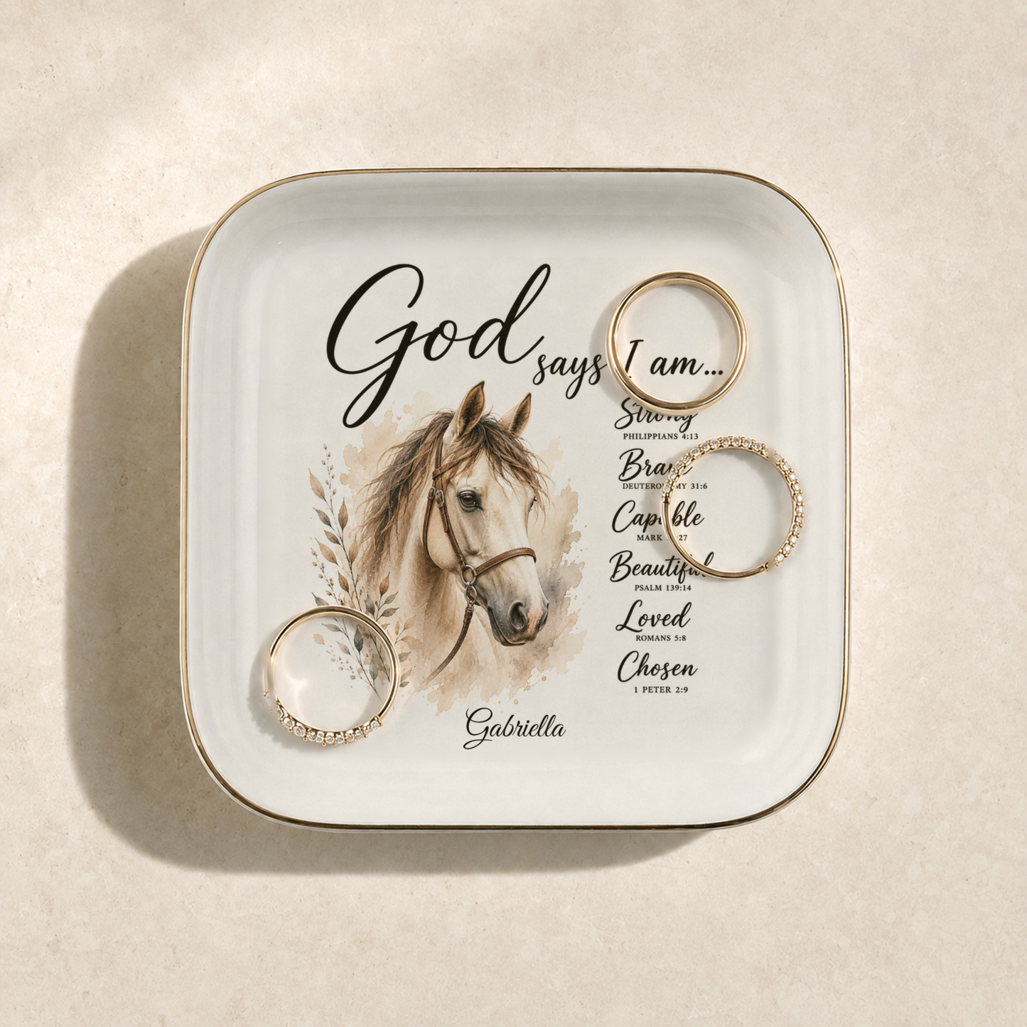 Horse Bible Verse Jewelry Dish