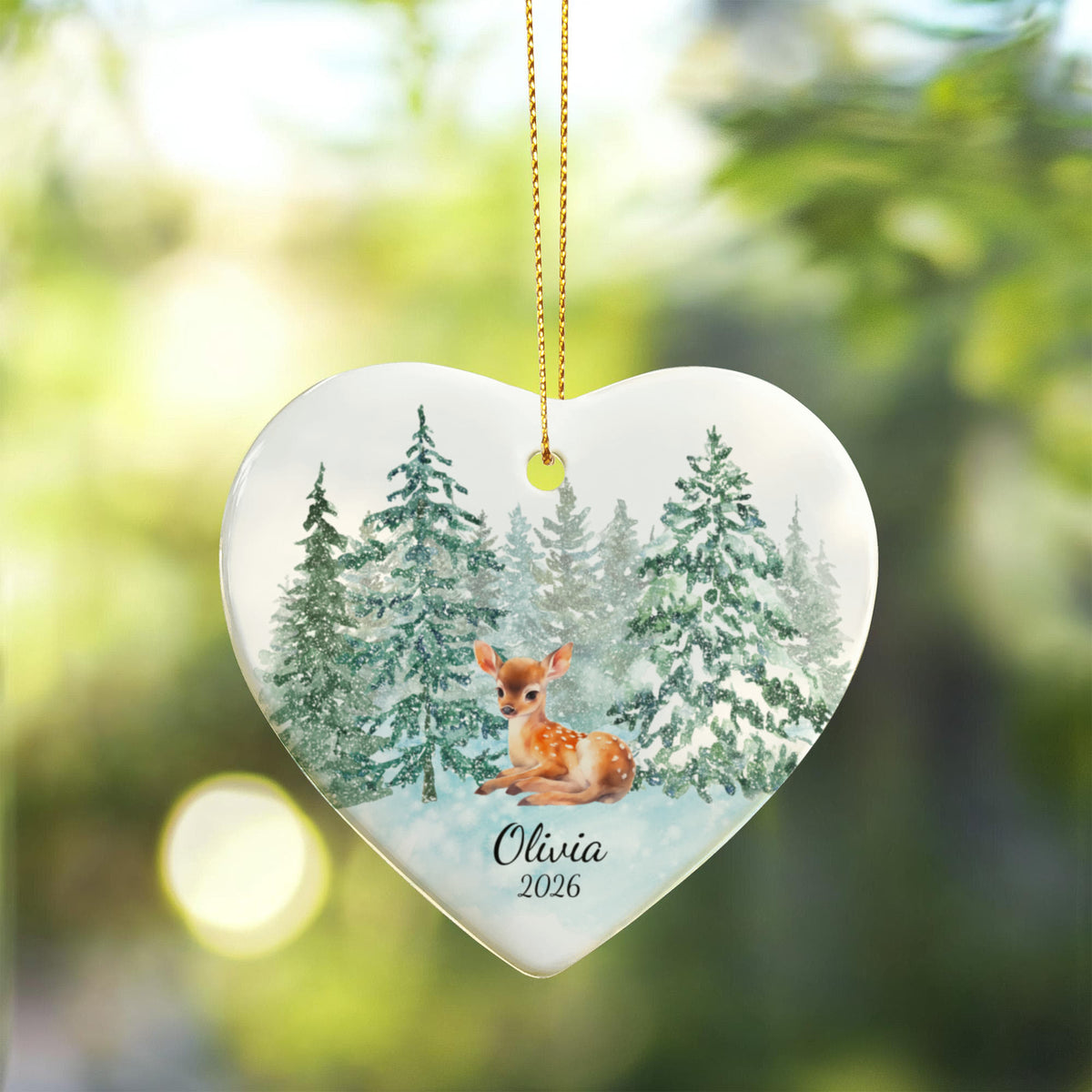 Deer Heart Christmas Ornament for Kids