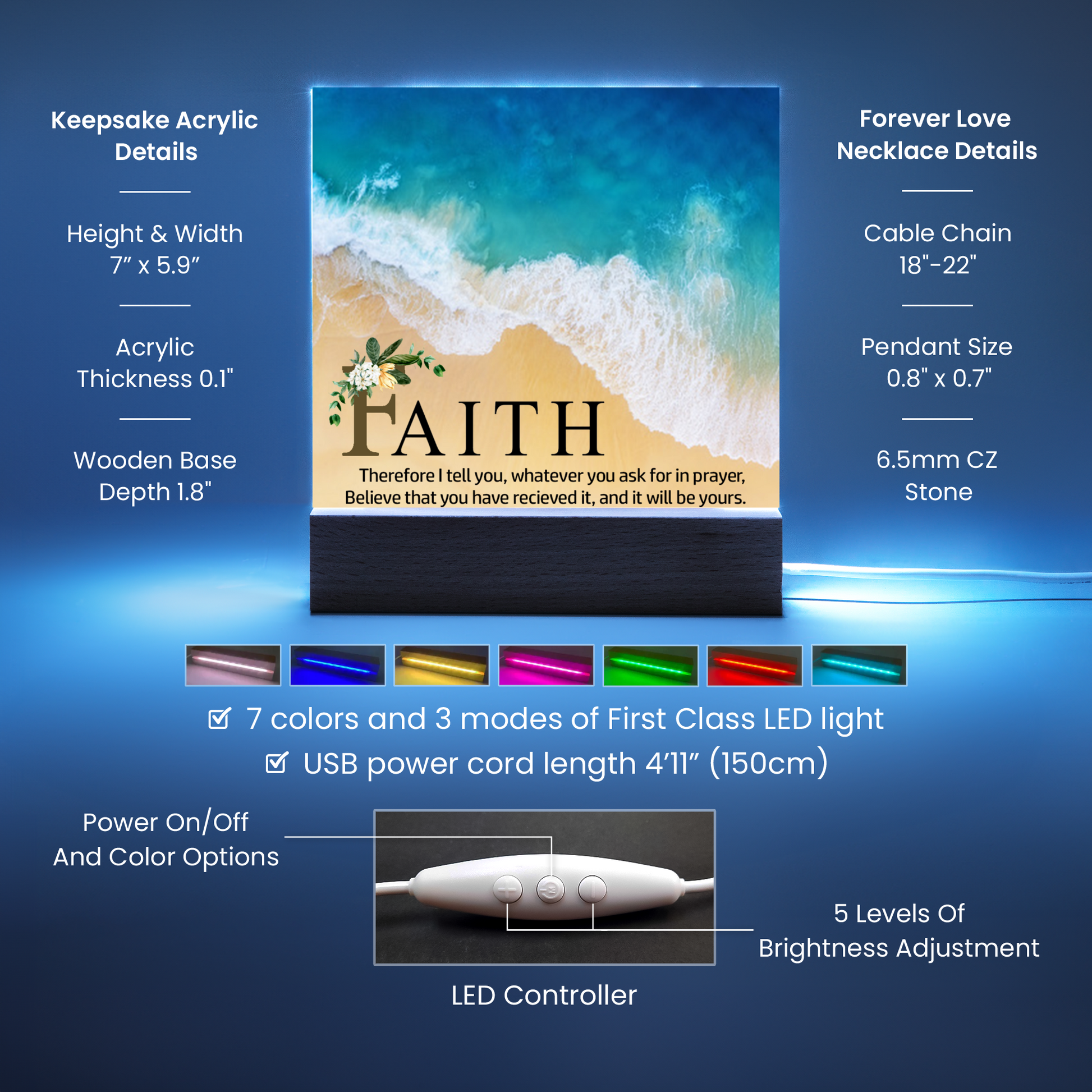 Faith Religious Plaque & Cross Gift Set-[Heartfelt Family Gift]